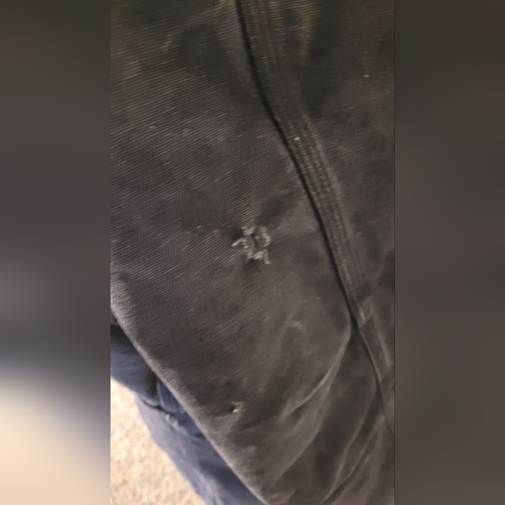Carhartt ***WORK JACKET-HAS SOME HOLES*** Gray-Brown Lined Canvas Work Jacket - Picture 3 of 13